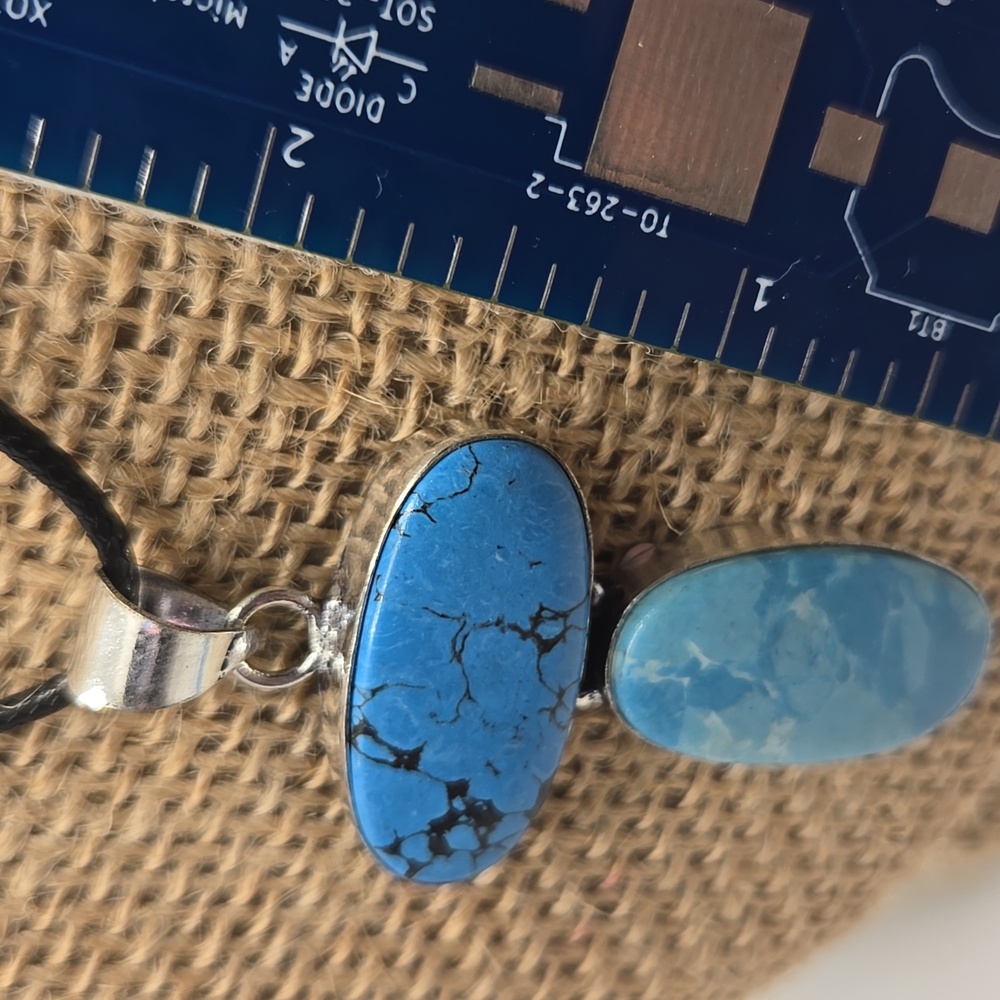 Blue Howlite and Mosaic Jasper pendant NWOT #313 - Picture 2 of 4